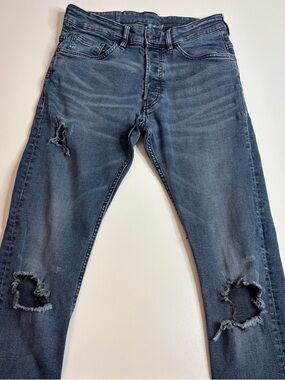 H&M Divided Skinny Jeans 30 Distressed High Rise Stretch Denim Medium Wash